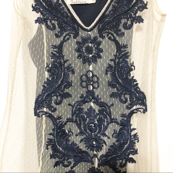 Solitaire by Ravi Khosla Embroidered Mesh Dress - Picture 4 of 5